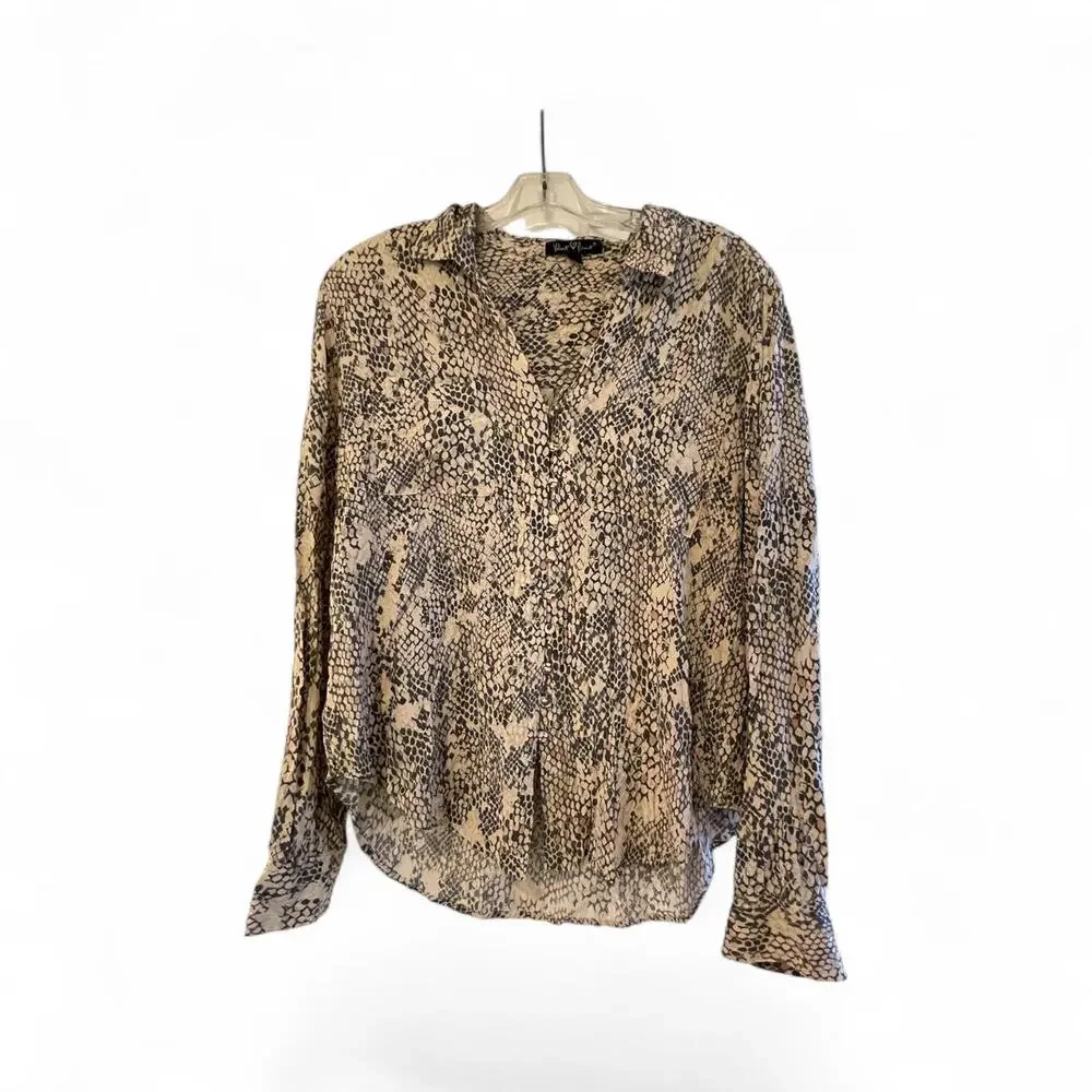 Velvet Heart Lush Women's Snake Print‎ Long Sleeve Blouse